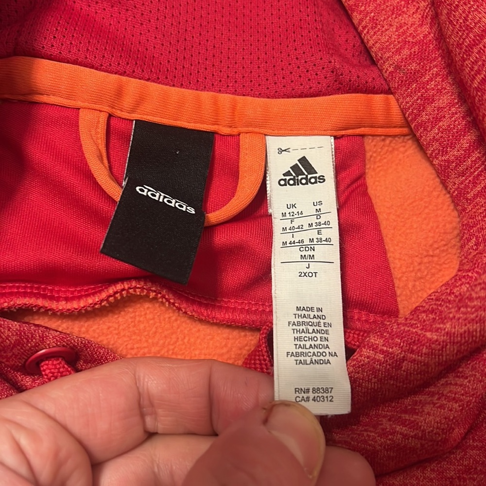 Adidas Climawarm Hooded Sweatshirt, Hoodie, Red, Size M - Picture 6 of 9